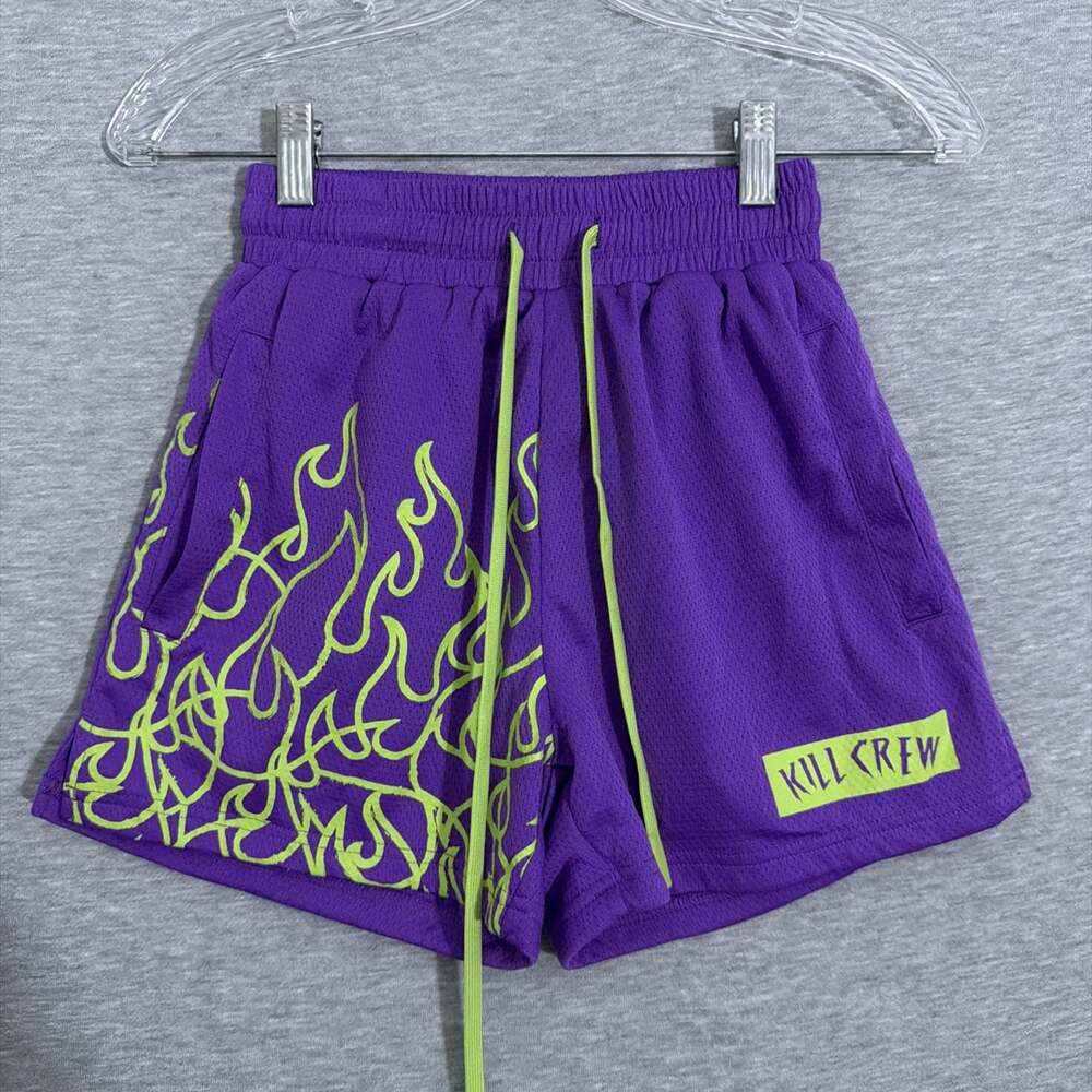 Kill Crew Men's Unisex XS Purple Muay Thai Shorts Mid Thigh Cut